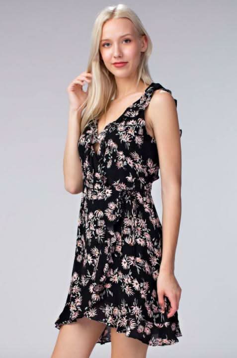 Garden Party Floral Print Ruffle Dress