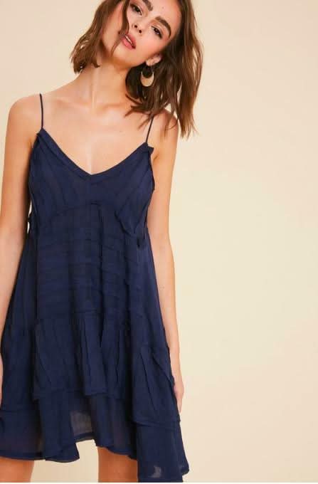 Cara Navy Swing Dress