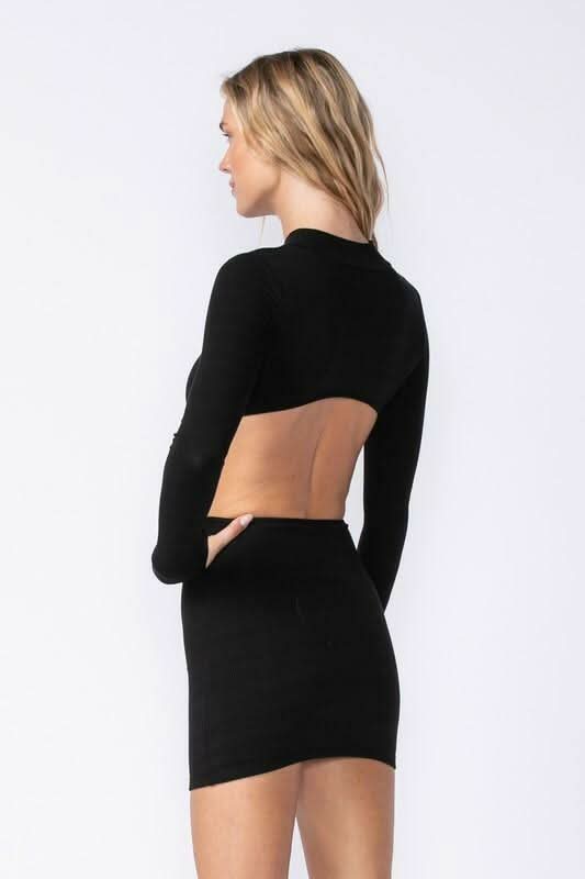 Delia Black Cutout Sweater Dress
