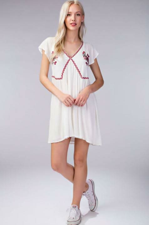 Madano Beach White Babydoll Dress
