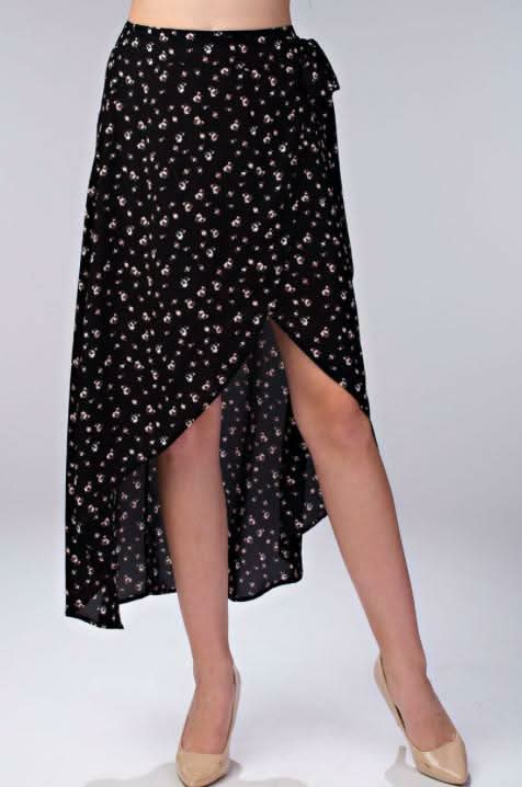 Becca Black Floral Two-Piece Midi Dress