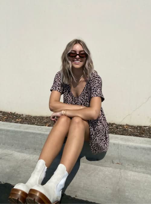 Corrie Leopard Print Romper Dress