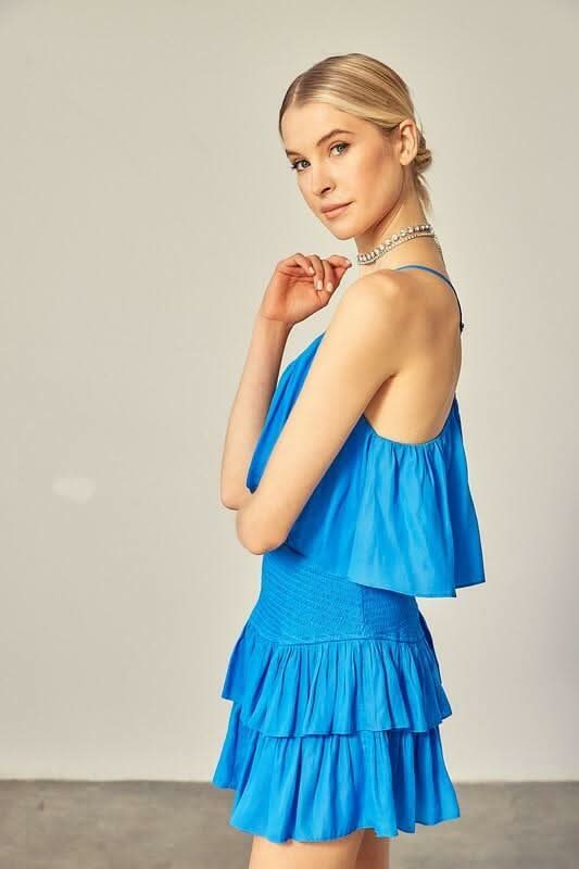 San Antonio Maldive Blue Ruffle Romper