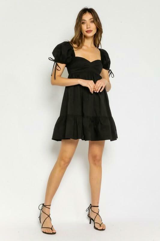 Jessie Black Babydoll Mini Dress