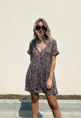 Corrie Leopard Print Romper Dress