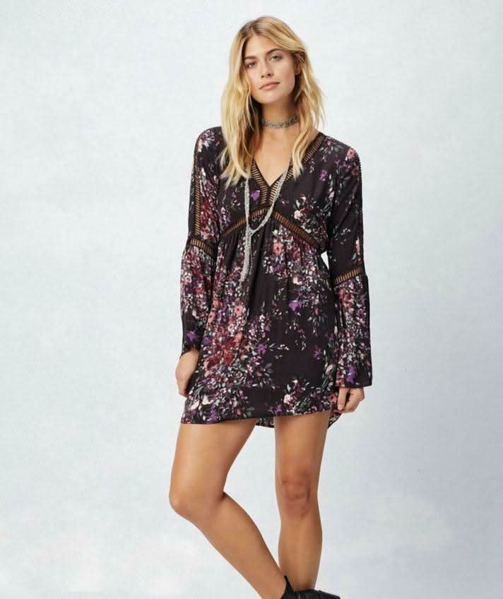 Getting To Know You Plum Floral Print Shift Dress