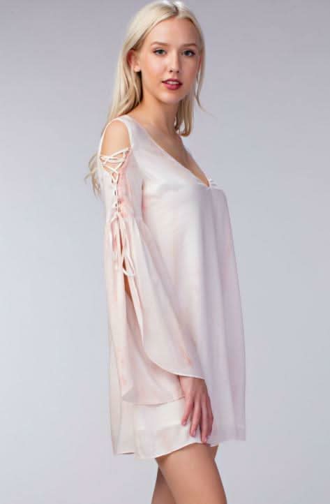 Lyla Blush Bell Sleeve Shift Dress