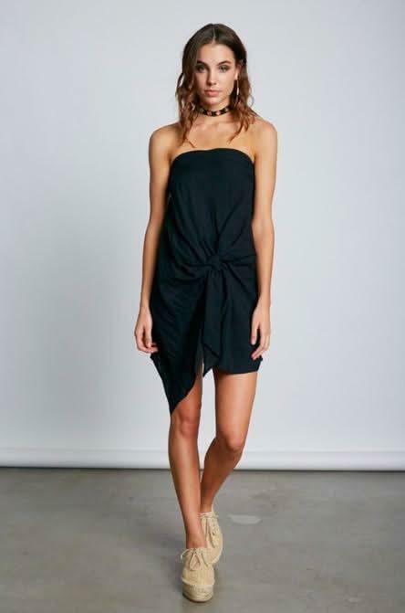 Ciara Black Strapless Coverup Dress