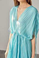 Kayla Milky Blue Dolman Short Sleeve Mini Dress