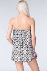 Mandala Black and Ivory Print Skort Dress