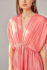 Kayla Milky Pink Dolman Short Sleeve Mini Dress