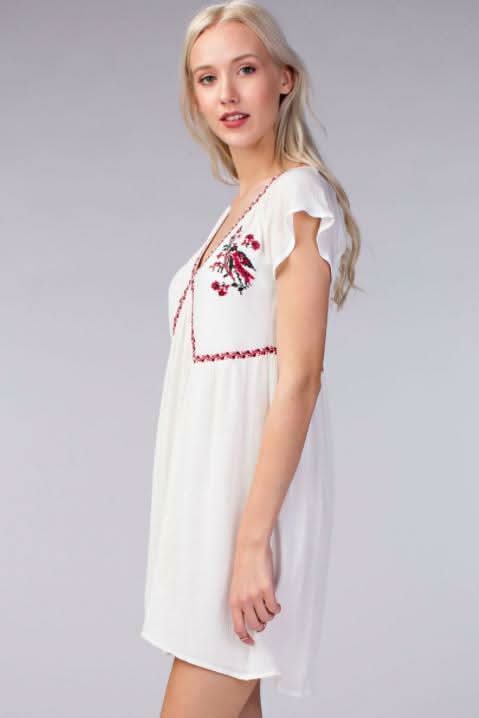 Madano Beach White Babydoll Dress
