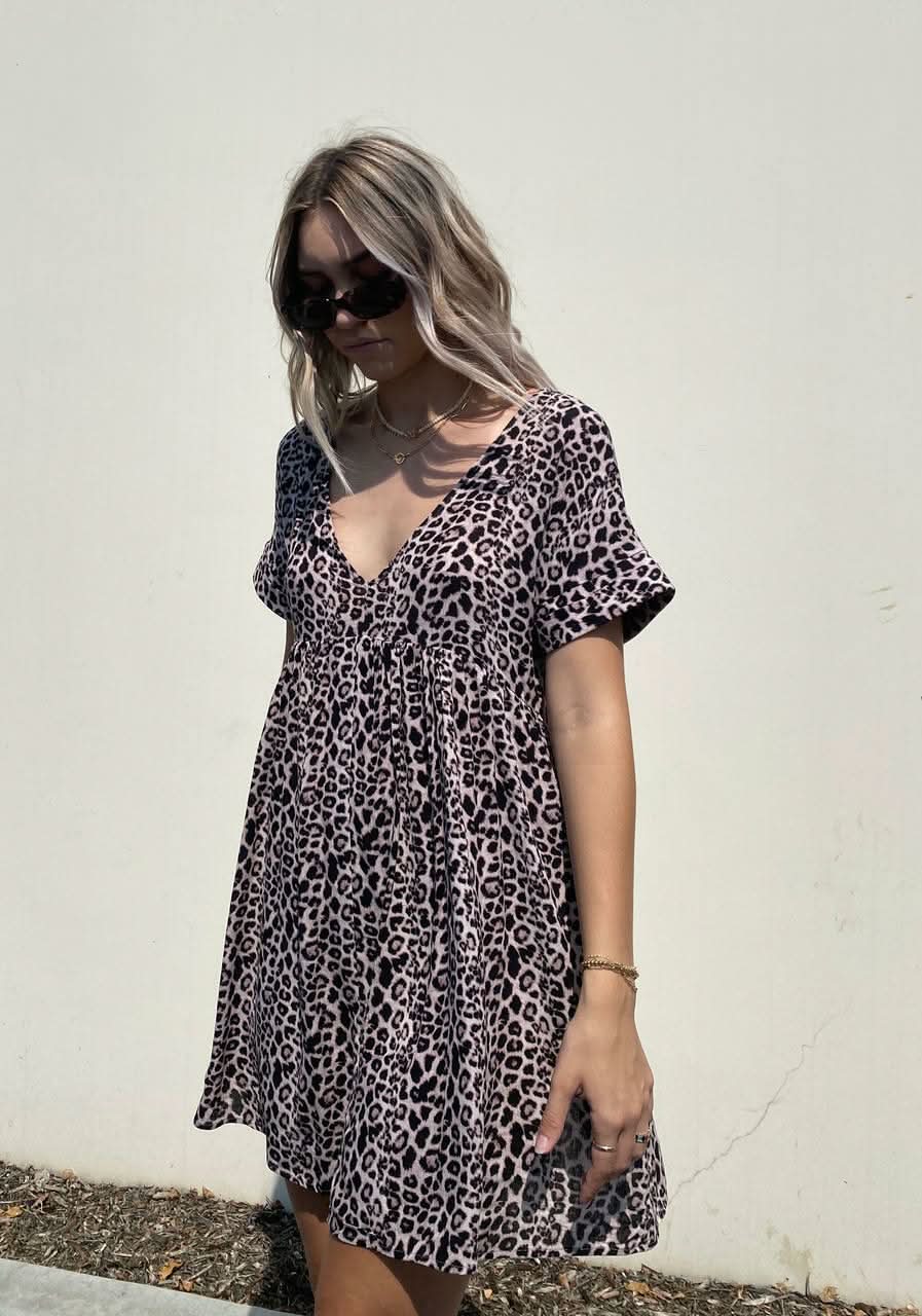 Corrie Leopard Print Romper Dress