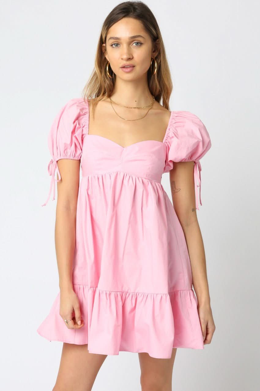 Jessie Light Pink Babydoll Mini Dress