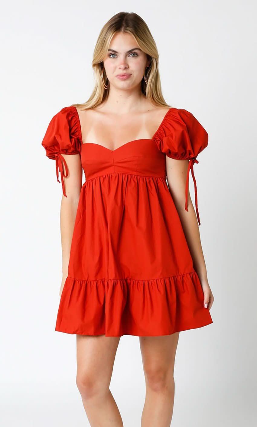 Jessie Brick Babydoll Mini Dress