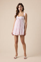 Layla Light Pink Floral Babydoll Mini Dress