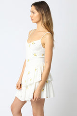 Lula White and Yellow Floral Mini Dress