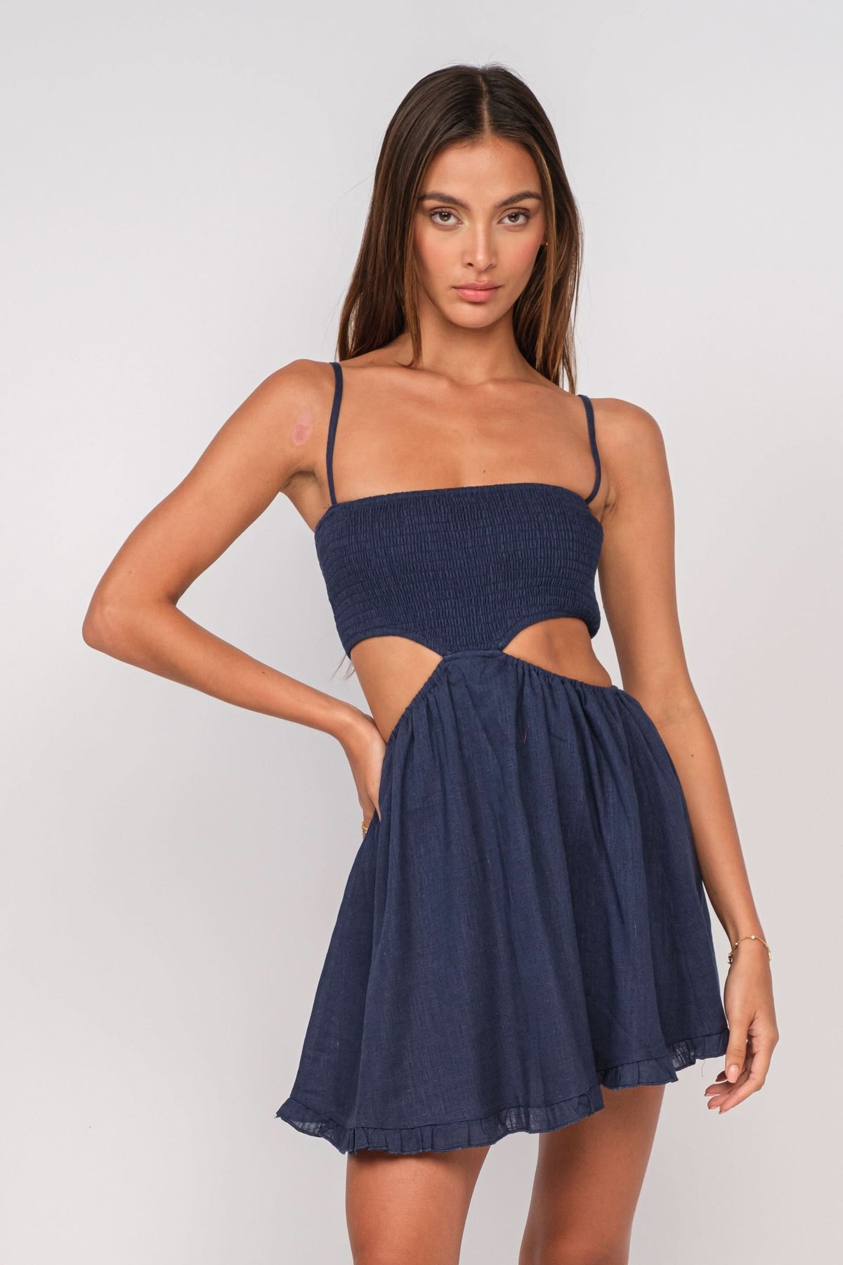 Nadia Navy Blue Cutout Mini Dress