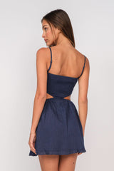 Nadia Navy Blue Cutout Mini Dress
