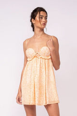 Drew Orange Floral Babydoll Cami Mini Dress