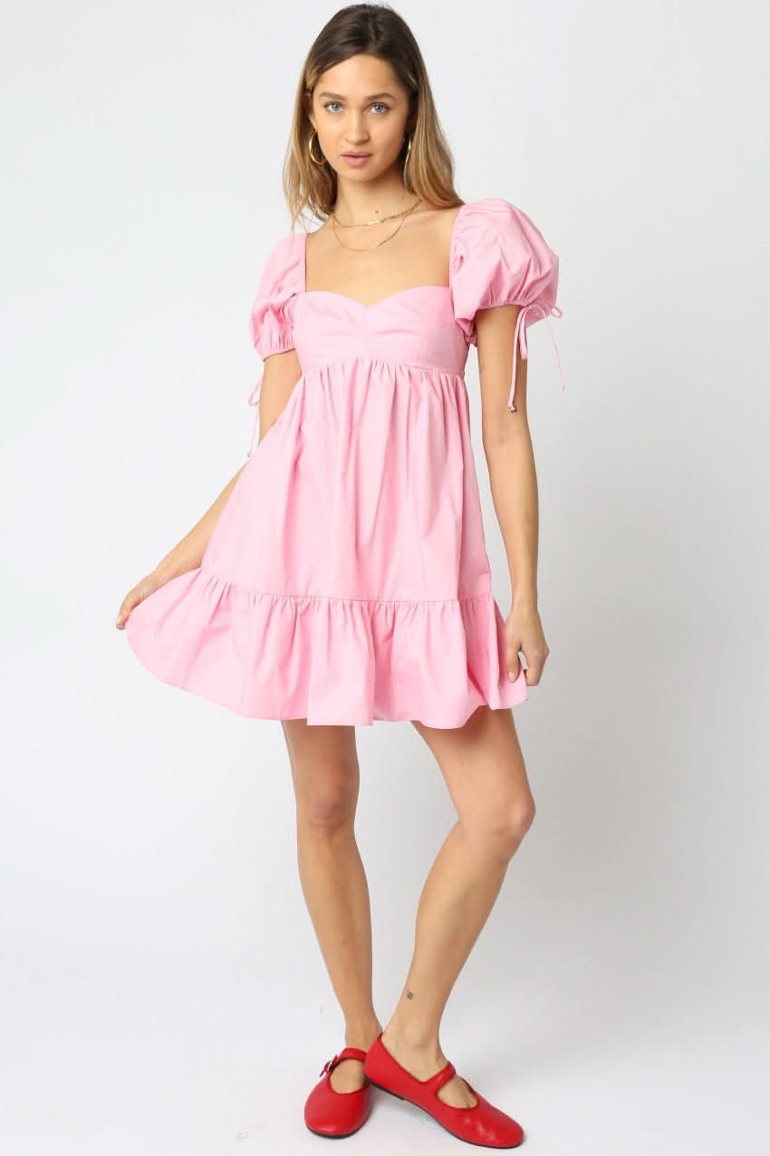 Jessie Light Pink Babydoll Mini Dress