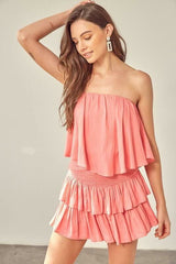 Monaco Milky Pink Strapless Romper