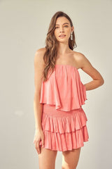 Monaco Milky Pink Strapless Romper