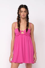 Drew Fuchsia Pink Babydoll Cami Mini Dress