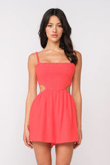 Molly Red Cutout Romper Dress