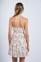 Sammie Vintage Rose Print Strapless Mini Dress