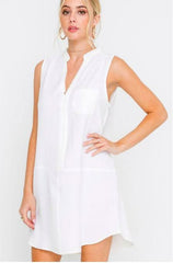 Lush Emma White Sleeveless Shift Dress