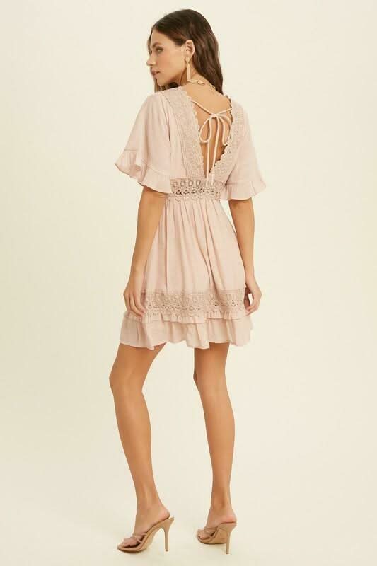 Heart Of Soul Blush Short Sleeve Mini Dress