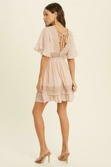 Heart Of Soul Blush Short Sleeve Mini Dress