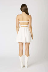 Erika White Eyelet Strapless Mini Dress