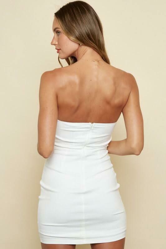 Edie White Strapless Mini Dress