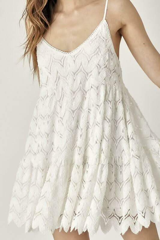 Davina White Crochet Mini Dress