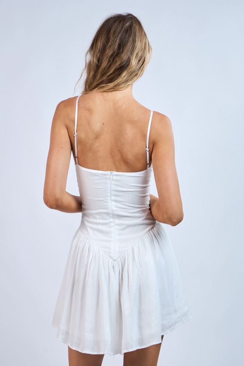 Ainsley White Smocked Cami Mini Dress