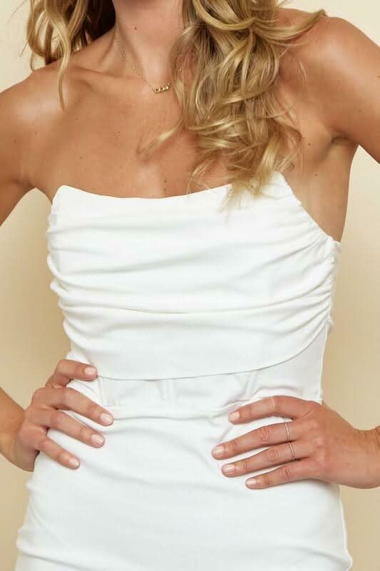 Edie White Strapless Mini Dress