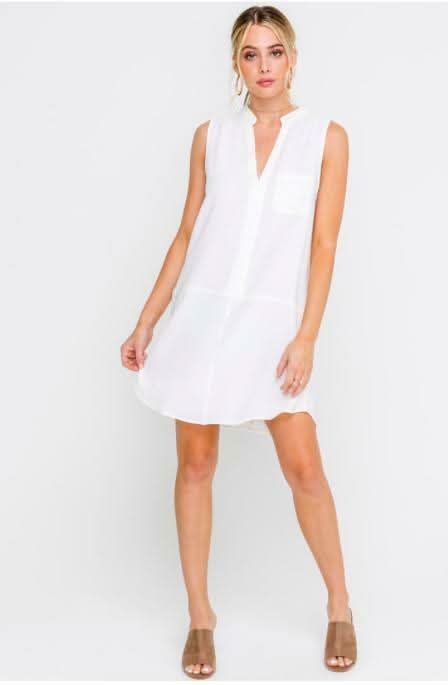 Lush Emma White Sleeveless Shift Dress