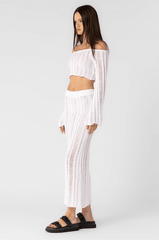 Naxos White Sheer Two Piece Midi Dress